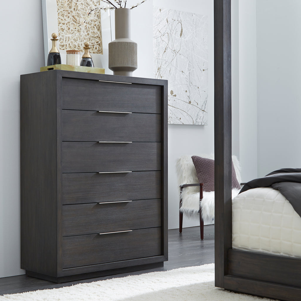 Oxford Basalt Grey 6-Drawer Chest | Schneiderman's Furniture