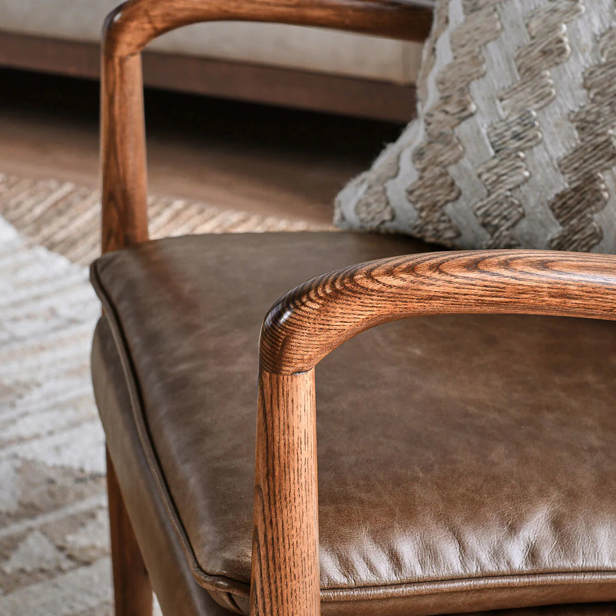 Kiannah Brown Leather Club Chair | Schneiderman's Furniture