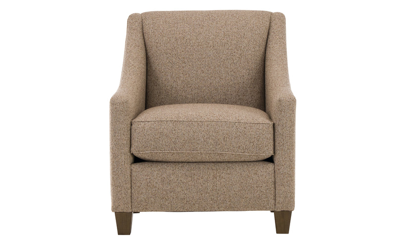 Brown upholstered living room chair.
