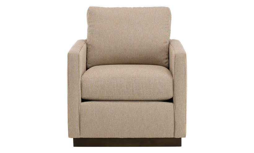 Beige armchair with a subtle pattern on a white background