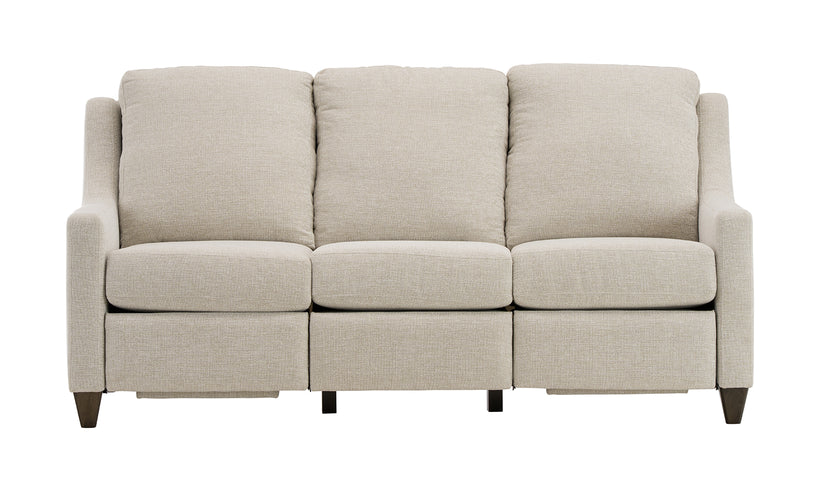 Beige reclining sofa on a white background