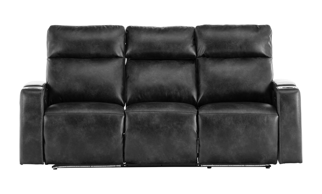 Banning Grey Power Reclining Sofa Schneiderman's Furniture