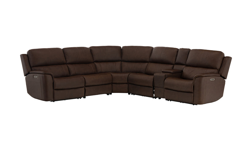 Henry 6-Piece Leather Power Reclining Sectional