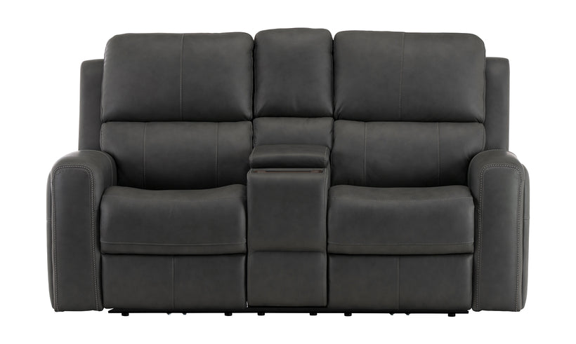 Linden Leather Power Reclining Loveseat
