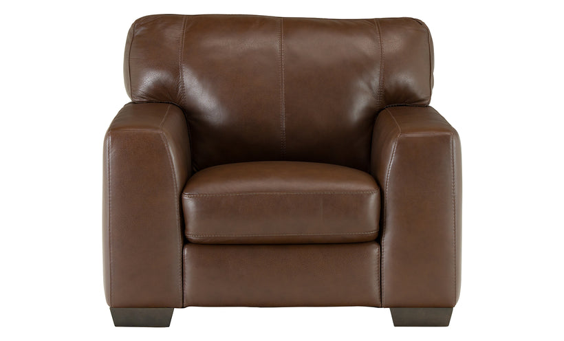 Leather chair on a white background.