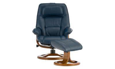 Henrik Blue Chair and Ottoman (Small)