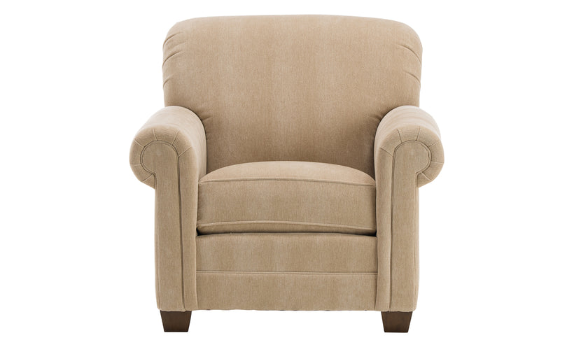 Beige armchair on a white background