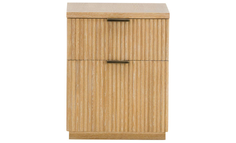 Wooden cabinet with two doors on a white background