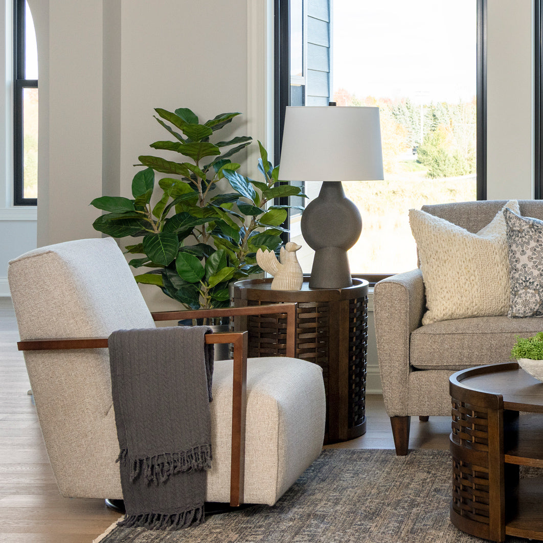 Kirsten Ginger Swivel Glider Chair | Schneiderman's Furniture