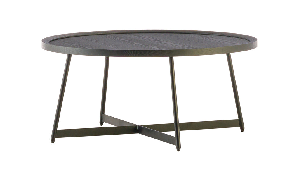 Niklaus Round Black Coffee Table Schneiderman's Furniture