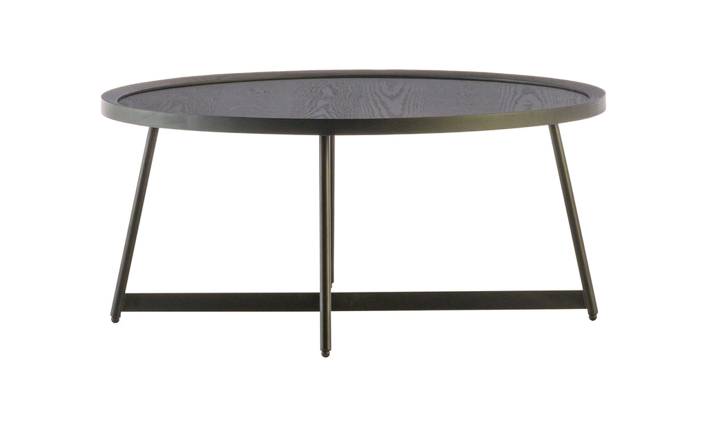 Niklaus Round Black Coffee Table Schneiderman's Furniture