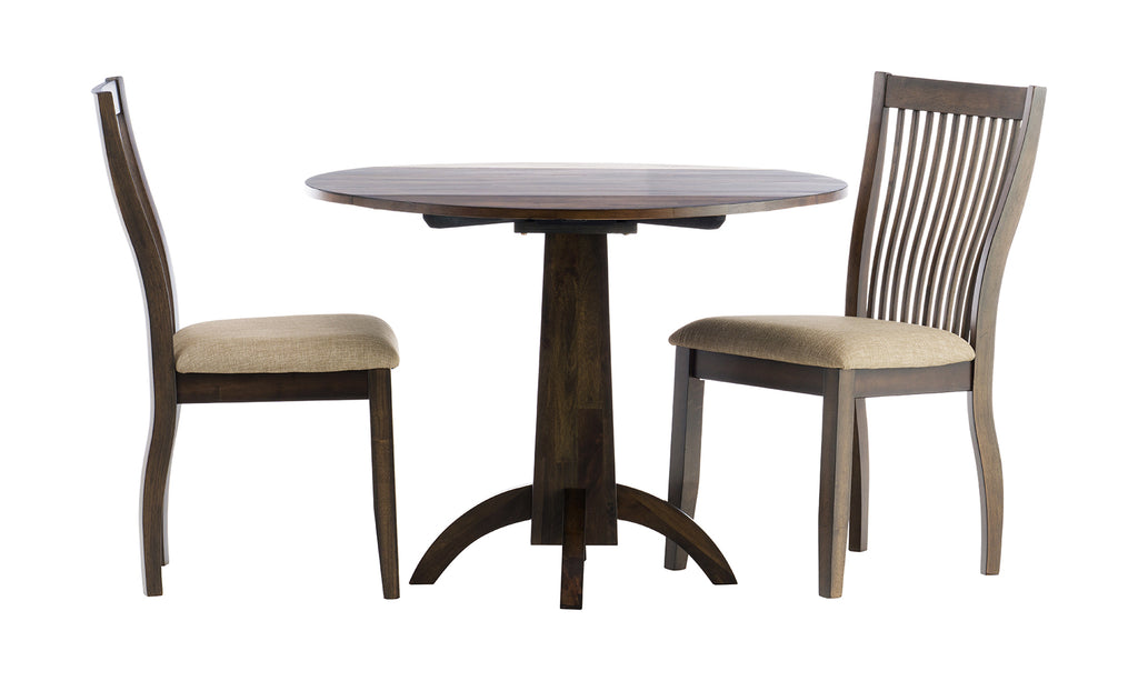Zoey Round Drop Leaf Table and 2 Chairs Schneiderman's Furniture