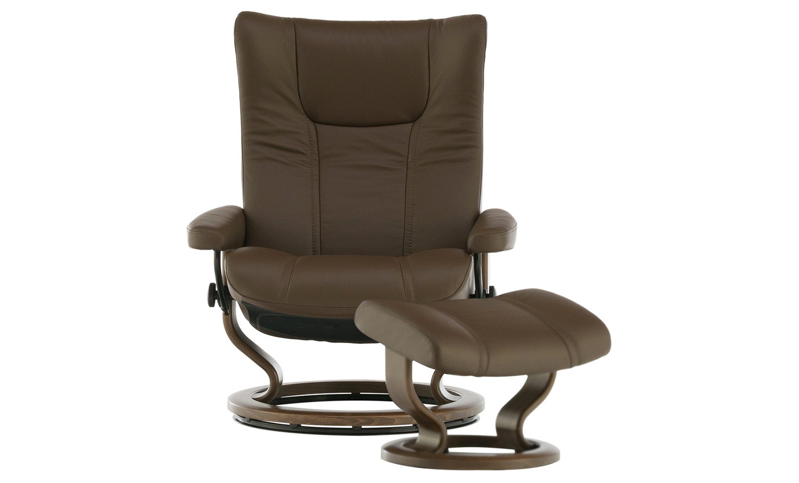 Stressless Wing Chesnut Chair and Ottoman Large Schneiderman s