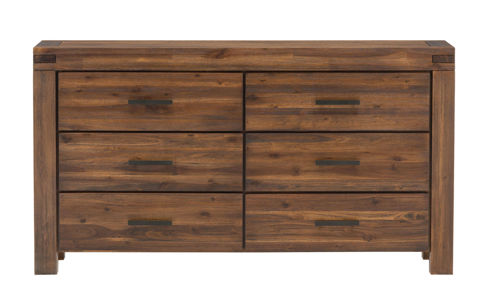 Modus Meadow Six Drawer Solid Wood Dresser in Brick Brown